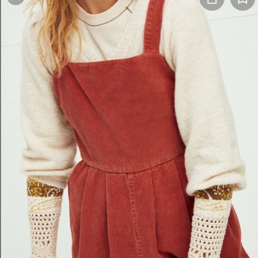 NWT Free People Josephine Cord Jumper Terra Cotta